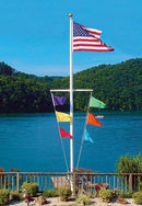 Nautical Single Mast Series External Single Revolving w/ Yardarm Flagpoles - Flagladyusa