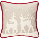 Nordic Deer Friends Red and Gray Pillow - Flagladyusa