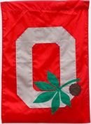 Ohio State Buckeyes Block O Leaf & Nut Garden Flag - Flagladyusa