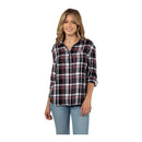 Ohio State Buckeyes Boyfriend Black and Scarlett Plaid Shirt - Flagladyusa