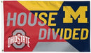 Ohio State Buckeyes / Michigan Wolverines HOUSE DIVIDED Flag - Deluxe 3' X 5' NCAA Rivalry - Flagladyusa