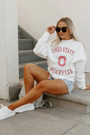 OHIO STATE BUCKEYES PLAY ON PREMIUM FLEECE DROP SHOULDER CREWNECK PULLOVER - Flagladyusa