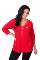 Ohio State Buckeyes Waffle Henley - Flagladyusa