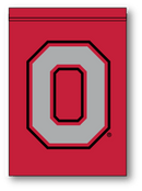 Ohio State Red Outlined Block O Garden Flag - Flagladyusa