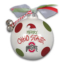 Ohio State University Glass Santa Hat Ornament - Flagladyusa