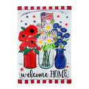 Patriotic Floral Applique Garden Flag - Flagladyusa