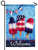 Patriotic Popsicles Textured Suede Garden Flag - Flagladyusa