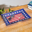 Patriotic Rectangular Glass Decorative Tray (15"L) - Flagladyusa