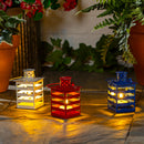 Patriotic Striped Lantern w/ LED Candle - Flagladyusa