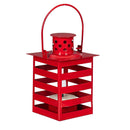 Patriotic Striped Lantern w/ LED Candle - Flagladyusa