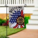 Patriotic Sunflower Burlap Garden Flag - Flagladyusa