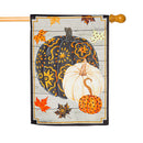 Patterned Pumpkins and Leaves Suede Flags - Flagladyusa