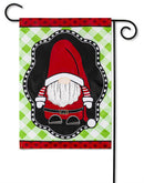 Patterned Santa Gnome Applique Garden Flag - Flagladyusa