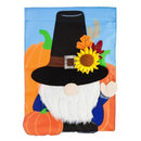 Pilgrim Gnome Applique Garden Flag - Flagladyusa
