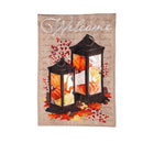 Pumpkin Lanterns Burlap Flag - Flagladyusa