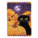 Pumpkin Patch Cat Applique Garden Flag - Flagladyusa