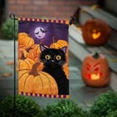 Pumpkin Patch Cat Applique Garden Flag - Flagladyusa