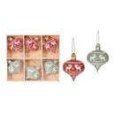 Red and Green Reindeer Ornaments - Set of 6 - Flagladyusa