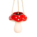 Red Mushroom Ceramic Hanging Planter - Flagladyusa