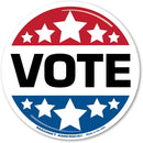 Red, White, and Blue "Vote" Circle Magnet - Flagladyusa