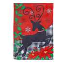 Reindeer Silhouette Suede Garden Flag - Flagladyusa