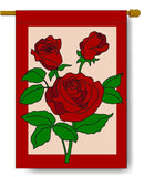 Roses (with Border) Banner Flag 28 x 40 inch Flowers, Spring, Summer - Flagladyusa
