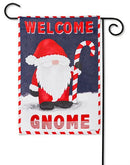 Santa Gnome Garden Suede Flag - Flagladyusa