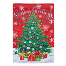 Seasons Greetings Trees Suede Garden Flag - Flagladyusa