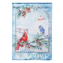 Snow Country Birds Lustre Garden Flag - Flagladyusa