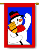 Snowman Banner Flag 28 x 40 inch Winter - Flagladyusa