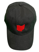 Solid Ohio Dad Hat Black W/ Red Ohio - Flagladyusa