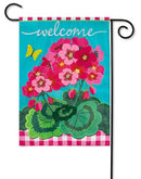 Spring Geraniums Applique Garden Flag - 12.5" x 18" - Flagladyusa
