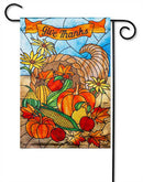 Stained Glass Cornucopia Lustre Garden Flag - Flagladyusa