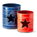 Star Enamel Votive Holder - Set Of 2 - Flagladyusa