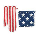Stars and Stripes Pot Holder and Over Mitt Set - Flagladyusa