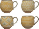 Stoneware (Set of 4) Pattern and Interior Bee Image Mug Set - Flagladyusa