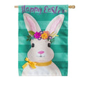 Striped Easter Bunny Burlap Banner - Flagladyusa