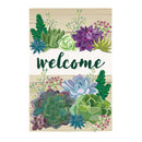 Succulent Burlap House Flag - Flagladyusa