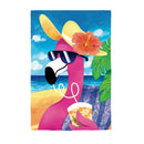 Summer Flamingo Burlap Flag - Flagladyusa
