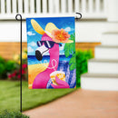 Summer Flamingo Burlap Flag - Flagladyusa