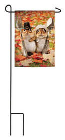 Thanksgiving Gothic Chipmunks Garden Satin Flag - Flagladyusa