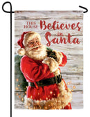 This House Believes in Santa Garden Suede Flag - Flagladyusa