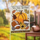 Tis' the Season Fall Applique Garden Flag - Flagladyusa