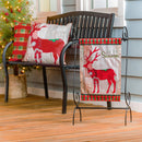 Tis the Season Reindeer Linen Garden Flag - Flagladyusa