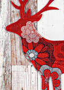 Tis the Season Reindeer Linen Garden Flag - Flagladyusa