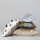 Tufted Pillow w/ Dots & Chambray Back, Poly Fill (20") - Flagladyusa