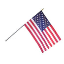 U.S. Flag Mounted on a 7/16 in. X 48 in. Black Staff with Gold Spear Tip. 24 in. X 36 in. - Flagladyusa