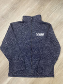 USA Made Full Zip Front Tweed Jacket - Navy - Flagladyusa