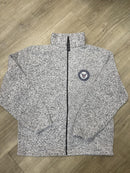 USA Made Full Zip Front Tweed Jacket - Navy - Flagladyusa