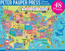 USA Map Kids' Floor Puzzle (48 Piece) - Flagladyusa